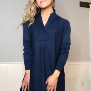 Prussian Blue Oversized Side Button Top
